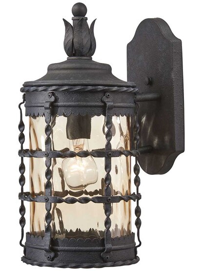 Mallorca 16-inch 1-Light Outdoor Wall Mount in Spanish Iron.